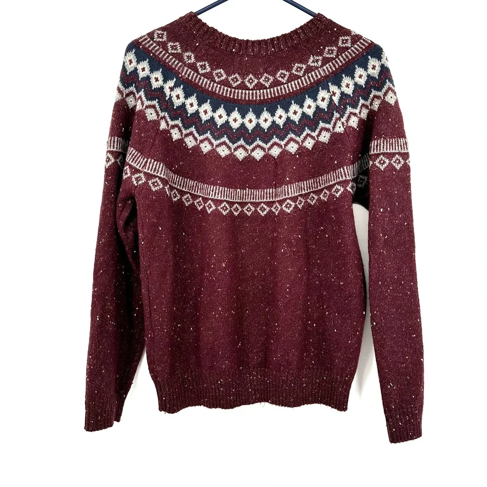 Weatherproof Vintage size Medium pullover style sweater fair‎ isle deep purple